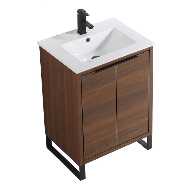 Fine Fixtures Opulence Collection Bathroom Vanity with White Ceramic Sink