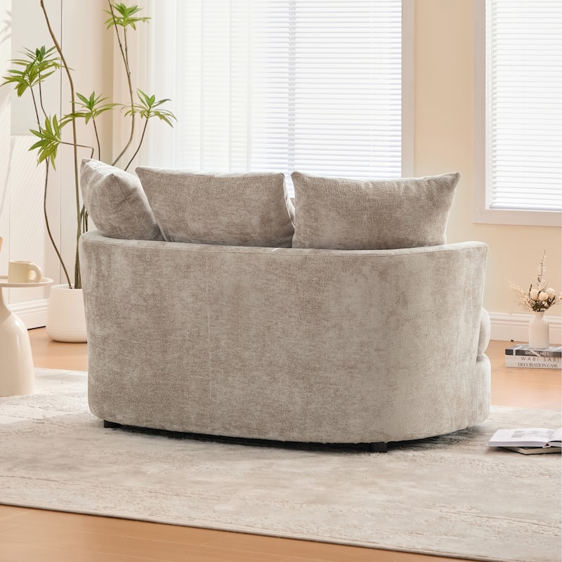 55.1" W Accent Barrel Chair,Modern Oversized Sofa Chair with 5 Pillows
