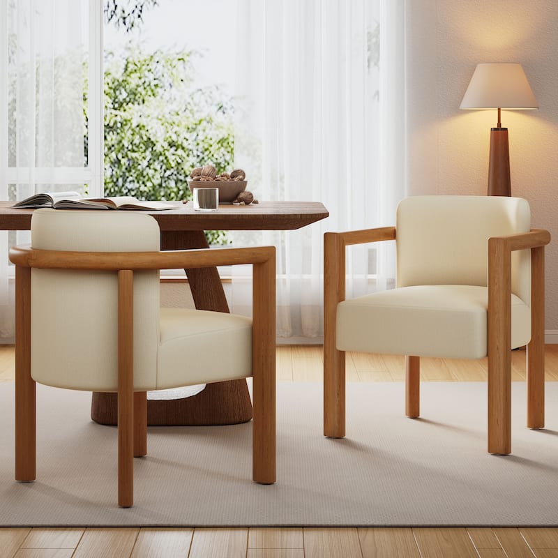 Christopher Knight Home - Alder Upholstered Dining Chair Set with Rubber Wood Frame