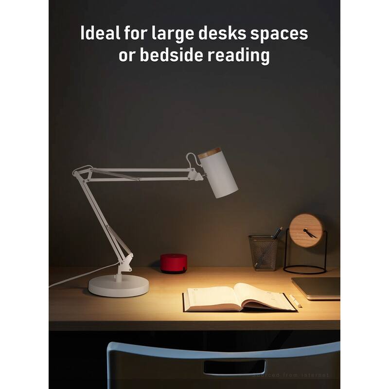 Adjustable Modern Metal Table Lamp, Large Size Max Height 29.7", E26 Base Metal Desk Lamp