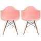 preview thumbnail 17 of 30, Molded Natural Wood Eiffel Dining Chairs (Set of 2) Coral Pink