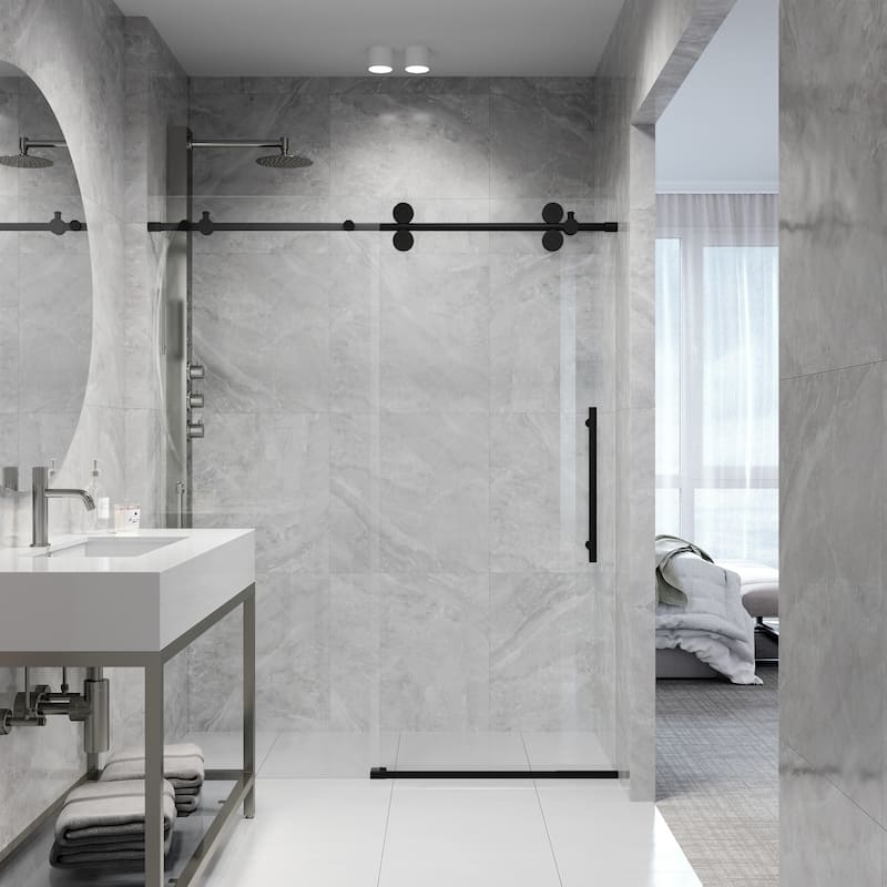VIGO Elan 56" to 60" W x 74" H Frameless Sliding Shower Door