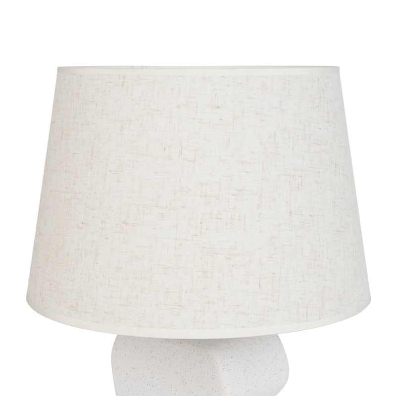 Nourison 21" Off-White Abstract Column Ceramic Table Lamp