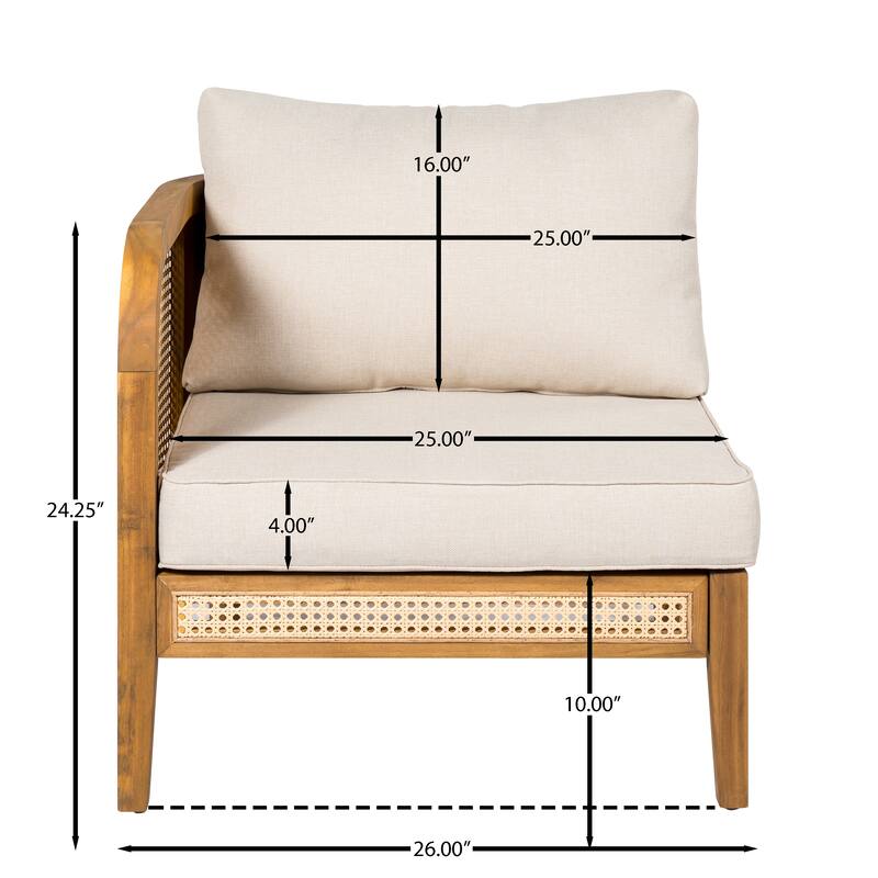 Christopher Knight Home - Peregrine V‑Shaped Acacia Wood 5 Seater Outdoor Sofa Set