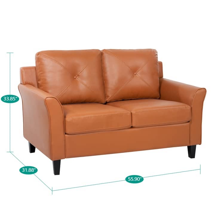 Raelynn Button Tufted Loveseat Sofa, Affordable Modern Loveseat Sofa Couch for Small Spaces - Durable and Sturdy