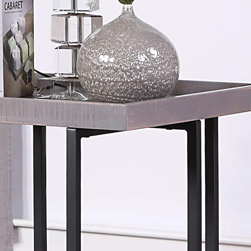 Damara Transitional 24-inch Metal 1-Shelf Side Table by Furniture of America