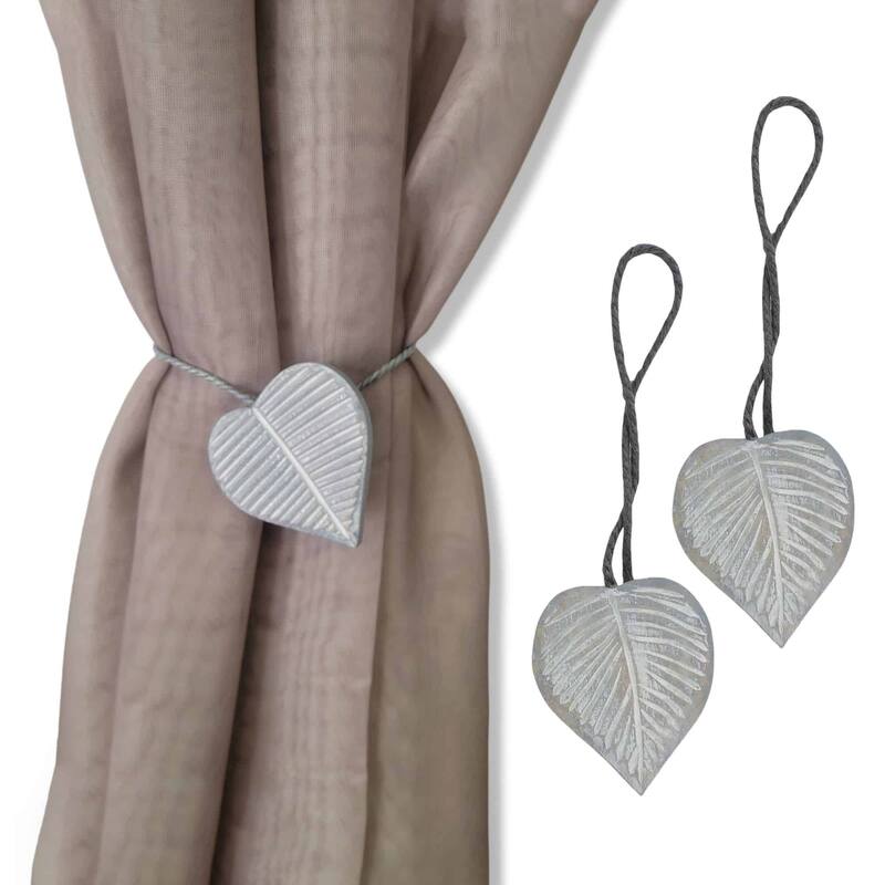 Magnetic Wooden Heart Curtain Tiebacks Easy to Use