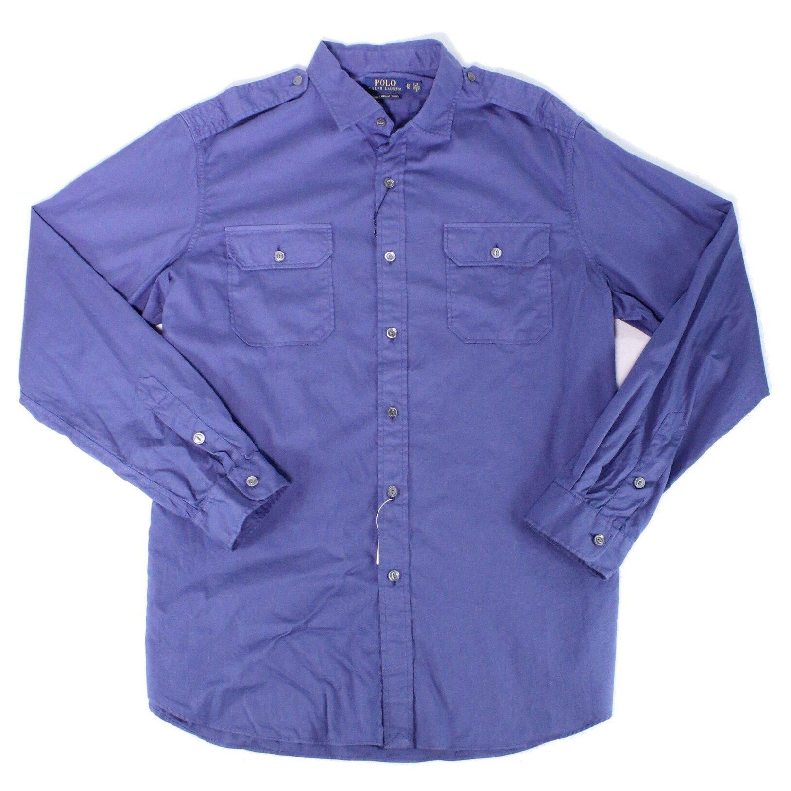 Shop Polo Ralph Lauren Mens Solid Navy Blue Size Xl Button Down