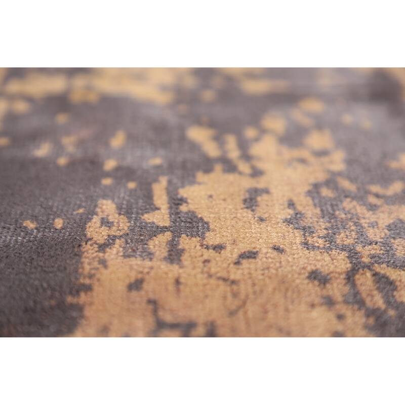 Contemporary Abstract Indian Rug Hand-Knotted Bedroom Wool Carpet - 6'6"x 9'4"