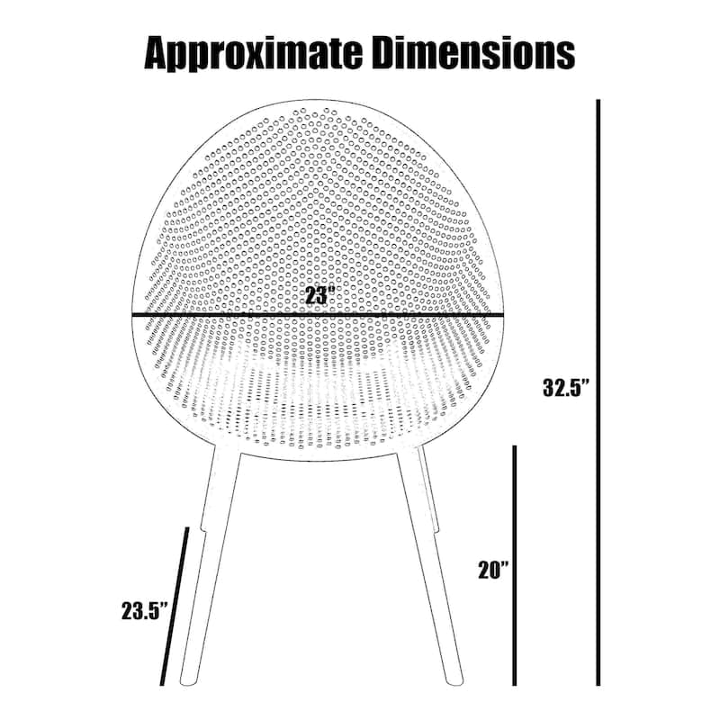 Modern Plastic Dining Chair Plastic Legs with Breathable Perforated Egg Shaped Seat for Indoor/Outdoor Use