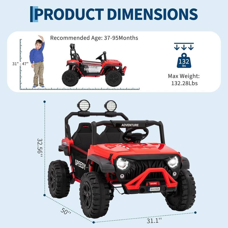 2 Seater Ride on Car for Kids Best Gifts, 24V Ride on Toy