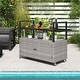 preview thumbnail 13 of 18, Costway Outdoor Bar Cart with Tempered Glass Top Storage Cabinet & 8 - See Details