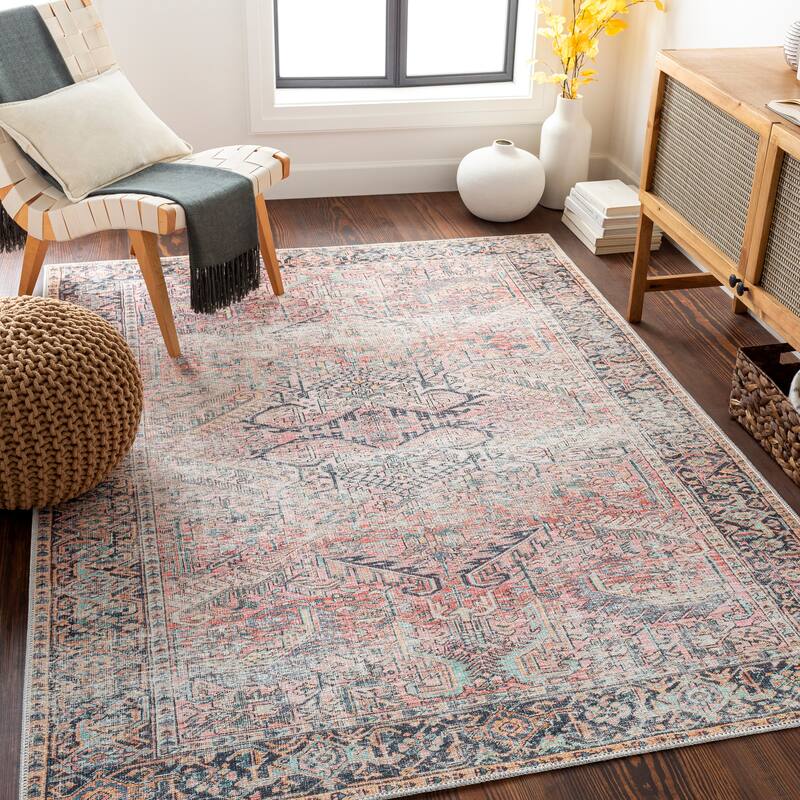 Livabliss Idir Traditional Medallion Machine Washable Area Rug