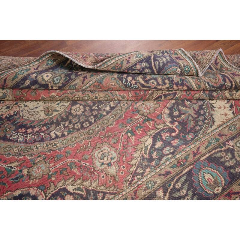 Tabriz Persian Vintage Area Rug Handmade Wool Carpet - 6'9"x 9'4"