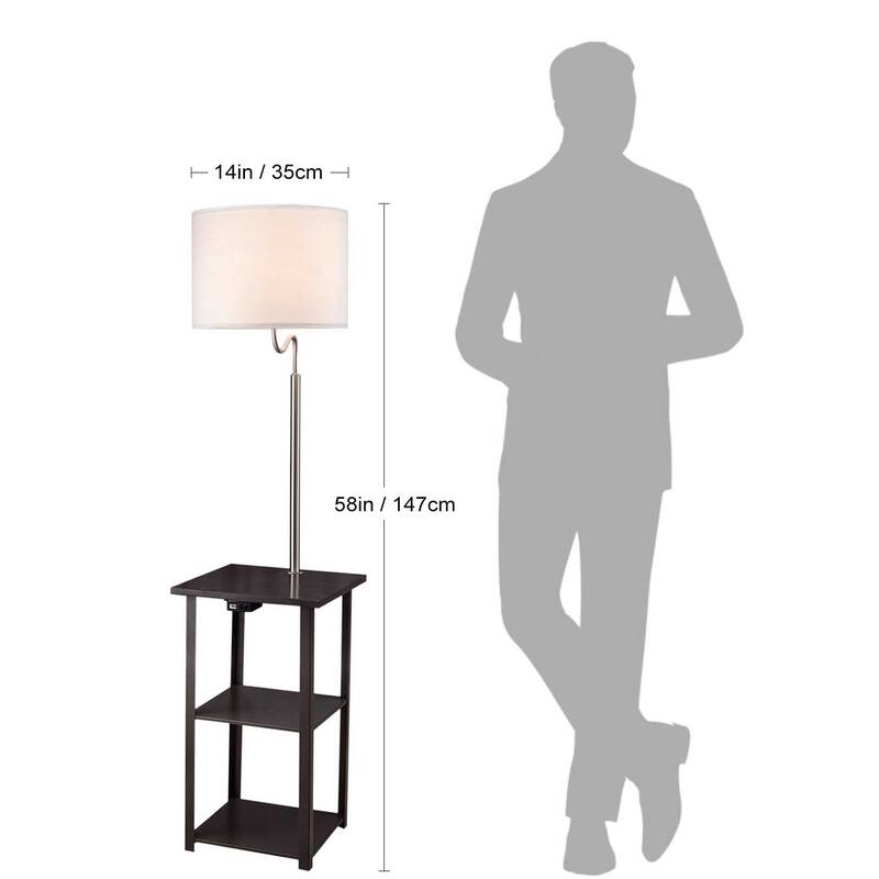 Floor Lamp with a USB port and Power Outlet