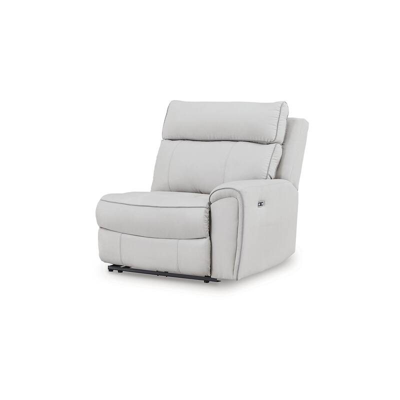 Signature Design by Ashley Grafton Pike Gray 5-Piece Power Reclining Sectional - 144" W x 144" D x 43" H
