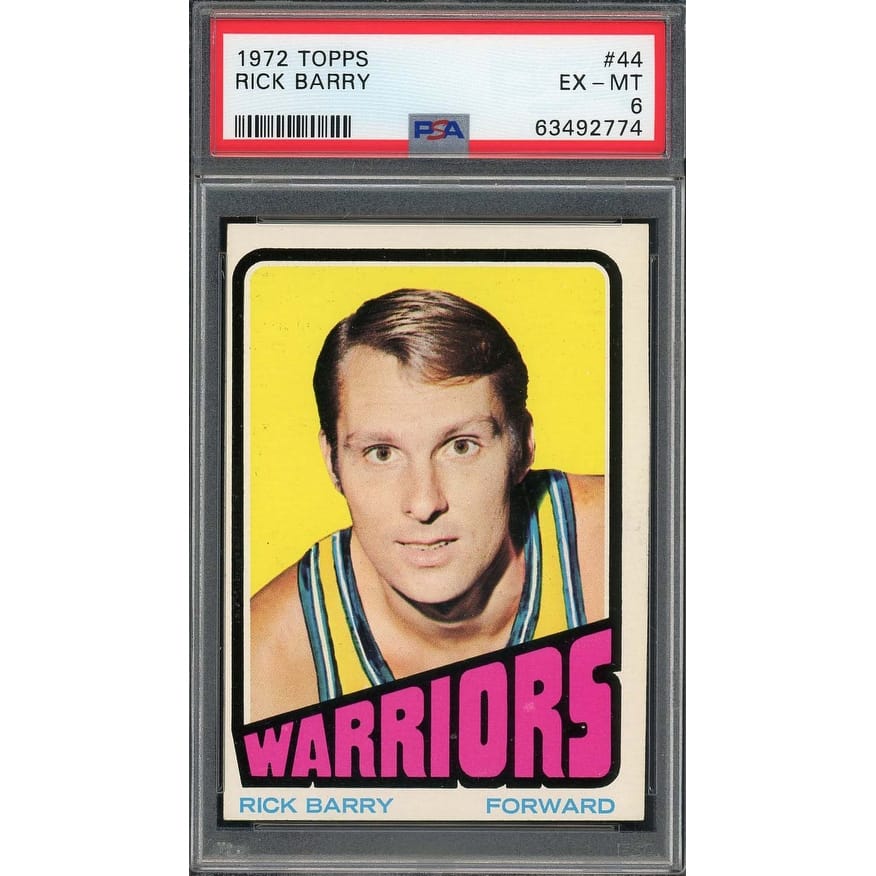 Rick Barry 1972 Topps Basketball Card #44 Graded PSA 6 - 8'6" x 11'6"