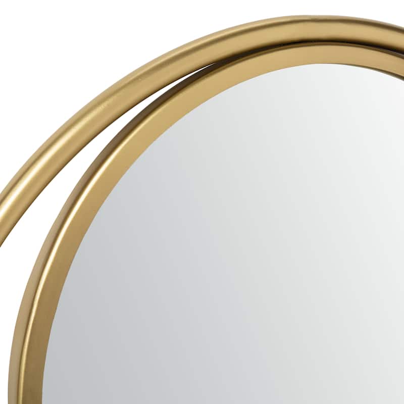 SAFAVIEH Wonder 24-inch Brass Round Mirror - 23.8" W x 1.3" L x 23.8" H