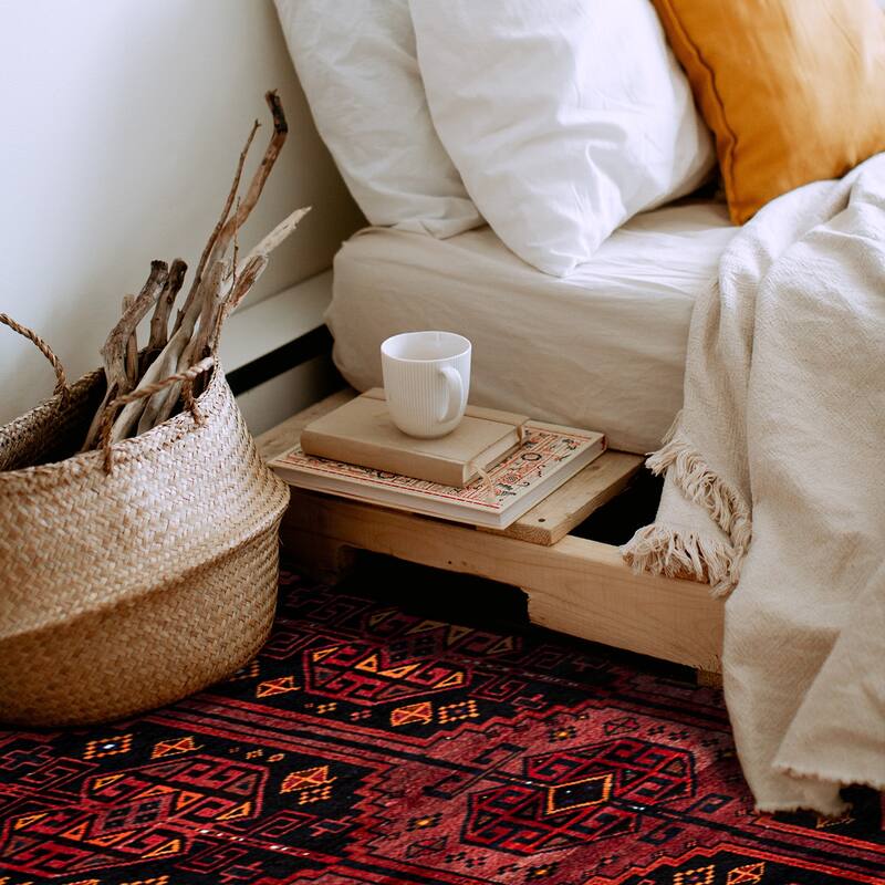 ECARPETGALLERY Hand-knotted Melis Vintage Red Wool Rug - 5'0 x 6'11