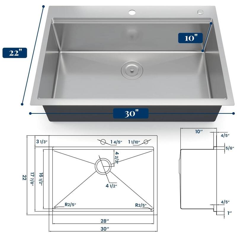 Drop In Workstation Kitchen Topmount Sink