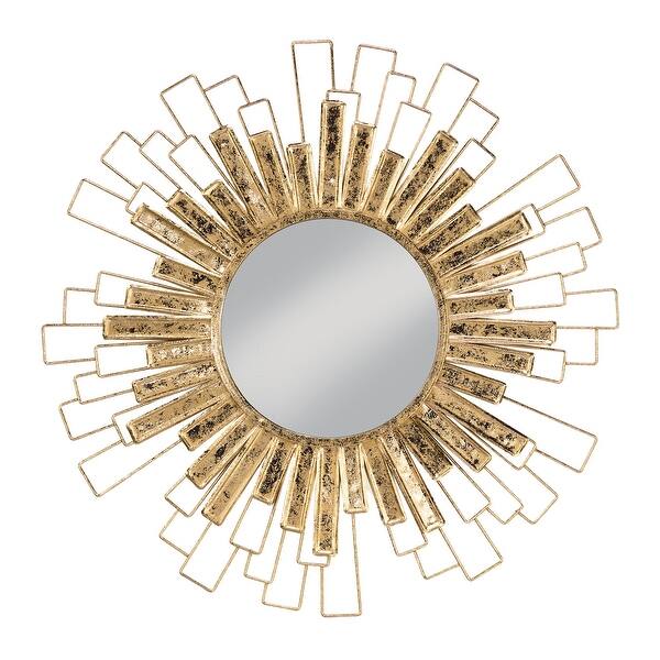 slide 1 of 2, Gold Foil Sunburst Wall Mirror - Antique Gold
