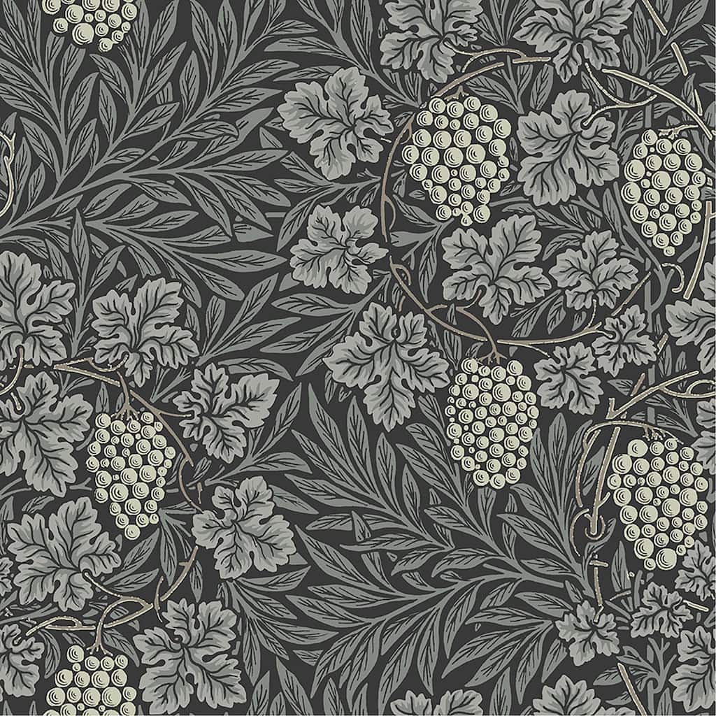 A-Street Prints Vine Denim Woodland Fruits Wallpaper