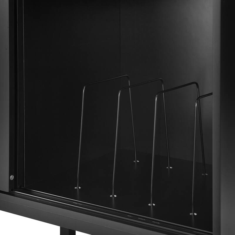 Crosley Asher Large Record Player Cabinet With Vinyl Storage