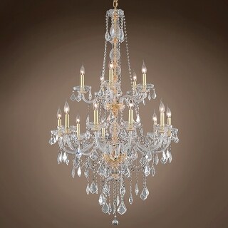 Elizabeth 15 Light 33" Gold Chandelier With Clear European/Swarovski ...