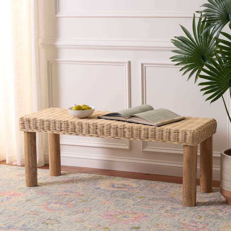 SAFAVIEH HOME Shazza Weaved Bench - 16"W x 47"D x 18"H