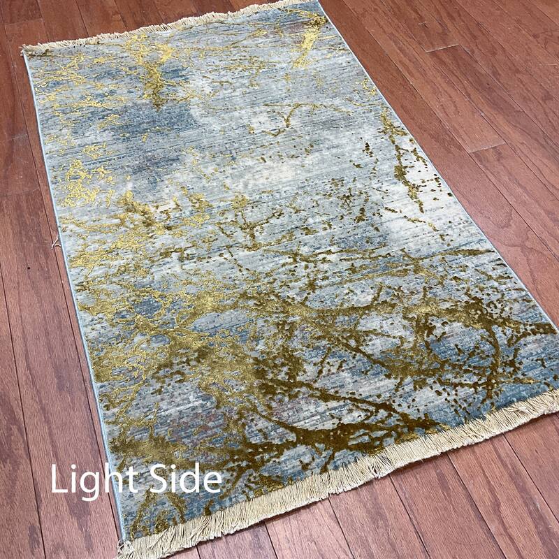 HERAT ORIENTAL Turkish Modern Erased Design Wool & Silk Rug - 2' x 2'11"