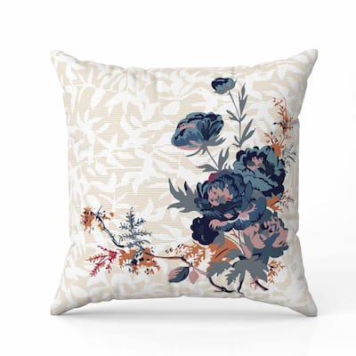 Opulent Orchid Roses Faux Suede Reversible Throw Pillow Light and Orange