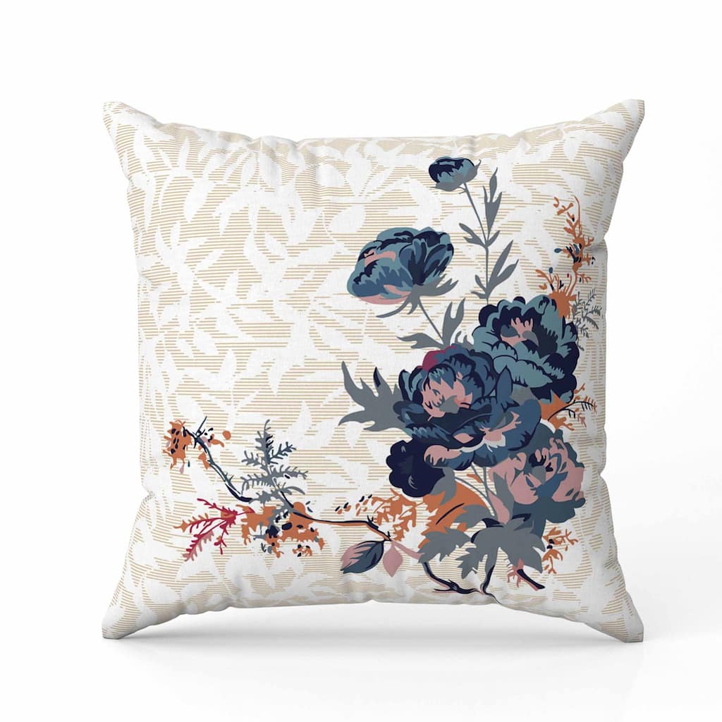 Opulent Orchid Roses Faux Suede Reversible Throw Pillow Light and Orange