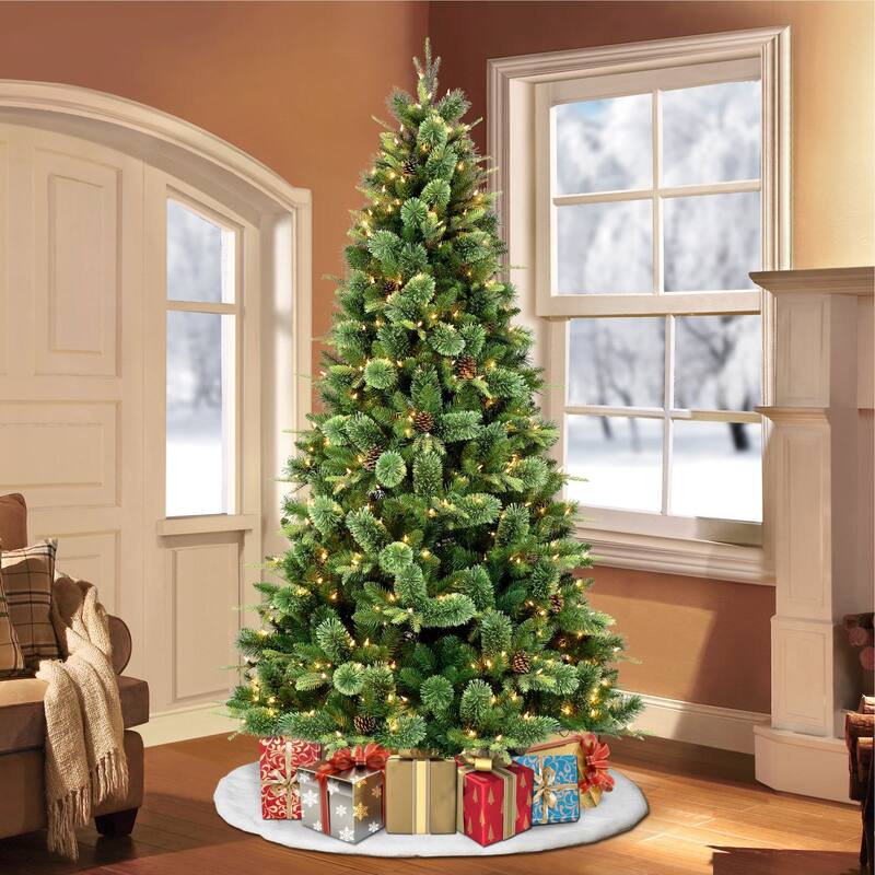 Pre-lit Medium Montana Pine Artificial Christmas Tree - 7.5’ - Clear Lights - 7.5 Foot