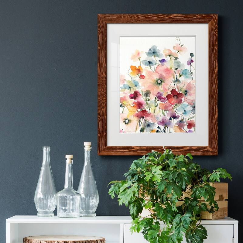 Poppies and Sweetpeas-Premium Framed Print - Ready to Hang
