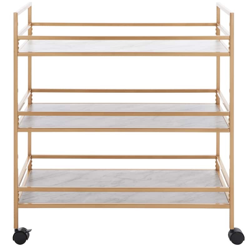 SAFAVIEH Home Collection Idria 3 Tier Bar Cart - 34" L x 16" W x 36" H