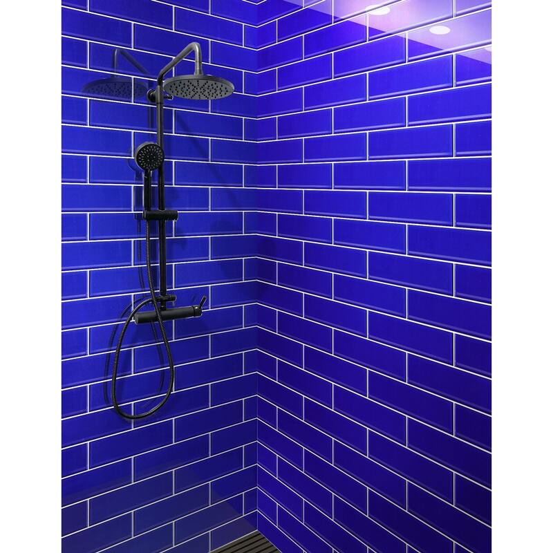 Apollo tile 4" x 16" Colorway Glossy Cobalt Blue Glass Tile (5.33 sq ft/case) - 12 Pack