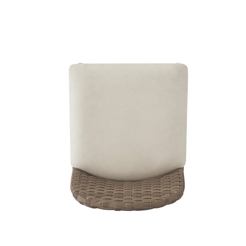 Christopher Knight Home - Isolde Farmhouse Upholstered Armless Barstool in Iron & Rattan (Set of 2)