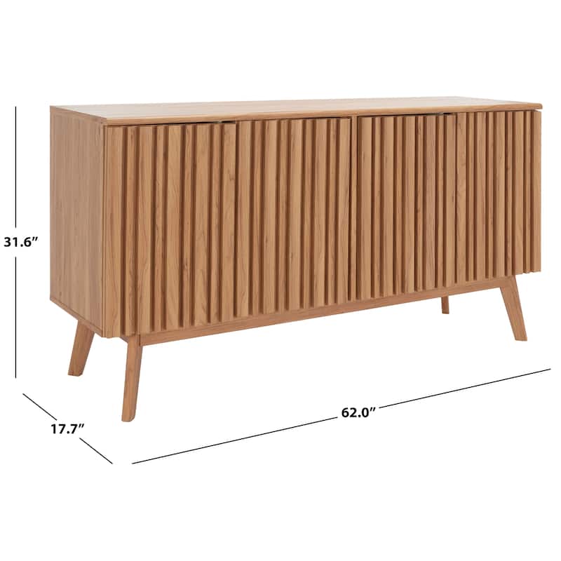 SAFAVIEH Home Helena 62-inch 4 Door 4 Shelf Media Stand. - 62Wx18Dx32H