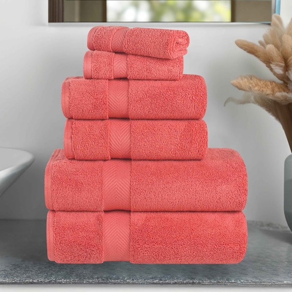 Superior Soft and Absorbent Zero Twist Cotton 6-piece Towel