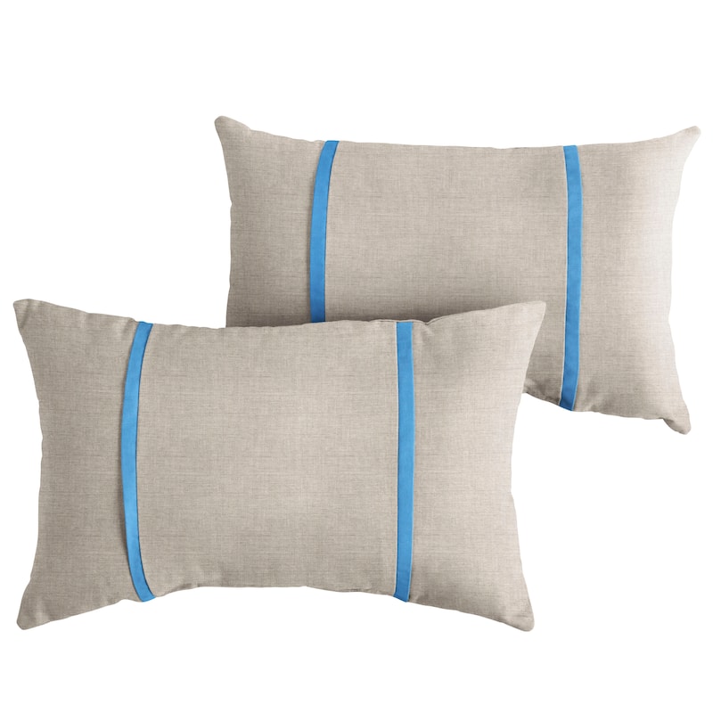 Sorra Home Sunbrella Outdoor Double Petite Flange Pillow Set of 2