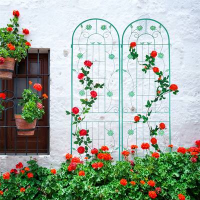 2 Pack Metal Garden Trellis 86.7"x19.7"for Outdoor