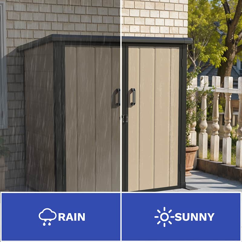 Outdoor Tall Storage Shed with 2 Shelves - N/A
