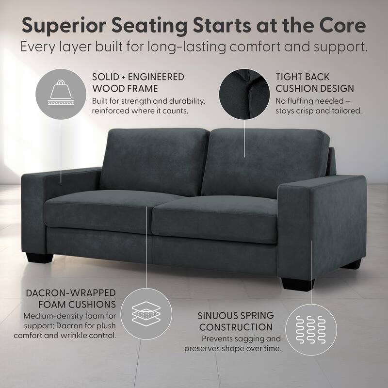 Yvonne Modern Sofa, Loveseat, Living Room Set, Upholstered Couch with Removable Cushions