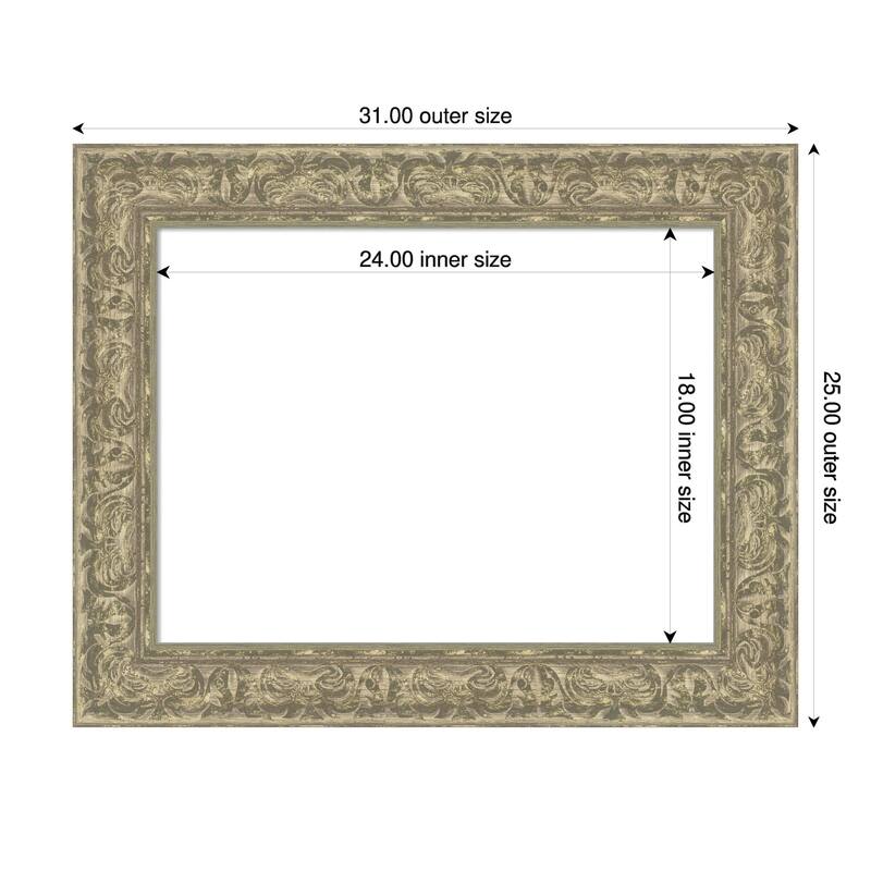 Luxe Framed Dry Erase Magnetic Board - 31 x 25 in - Luxe Antique Silver