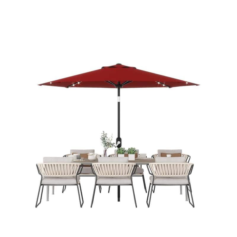 Coromose 10 Ft Patio Umbrella with Solar Lights, with 40 LED Lights