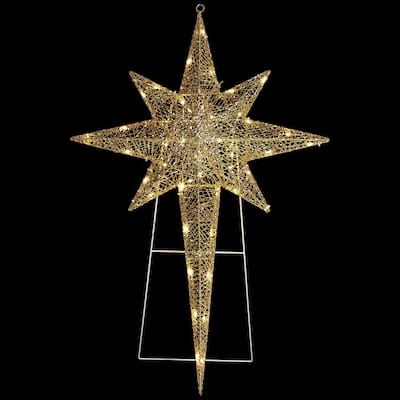 36" LED Lighted Gold Star of Bethlehem Outdoor Christmas Decoration