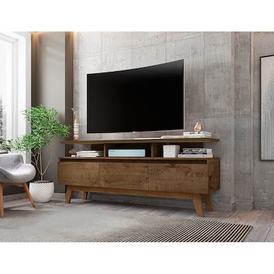 Yonkers Mid Century Modern Wood . Media Console Cabinet