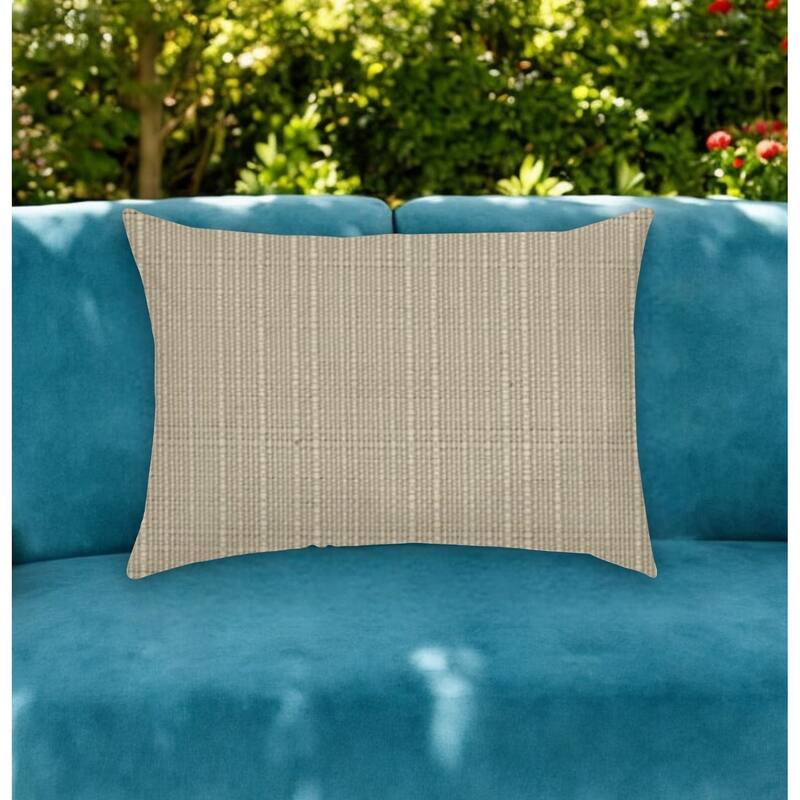 14" X 20" Brown Indoor Outdoor Throw Pillow With Texture - Brown