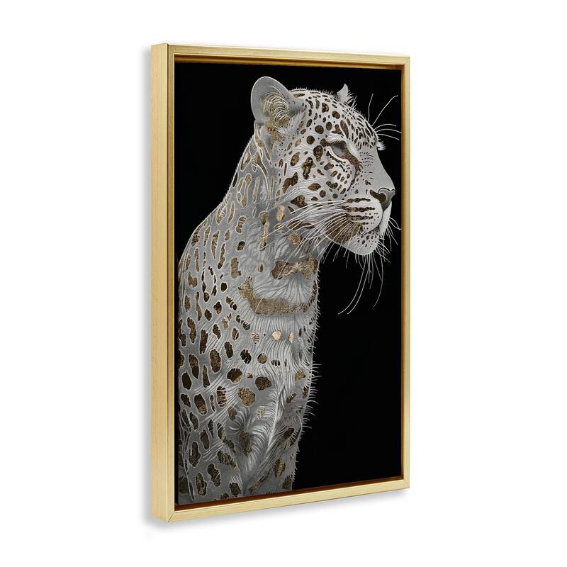 Stupell Elegant Glam Leopard Spots Framed Floater Canvas Wall Art Design By Sasha