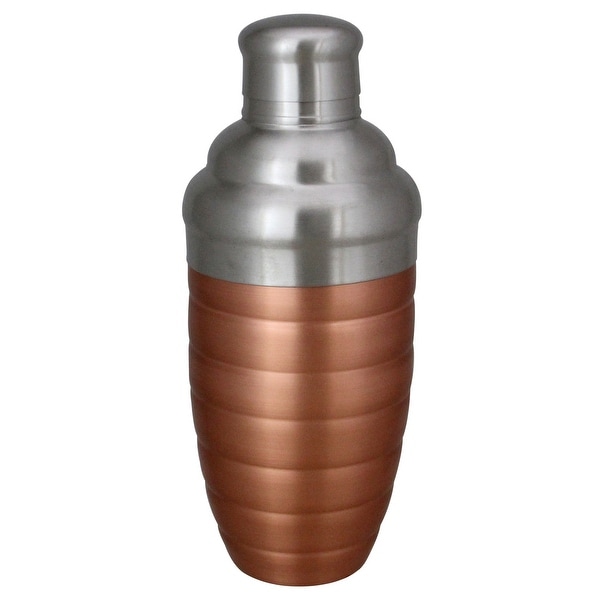 Copper Finished Ribbed Stainless Steel Martini Cocktail Shaker 17oz. Opens flyout.